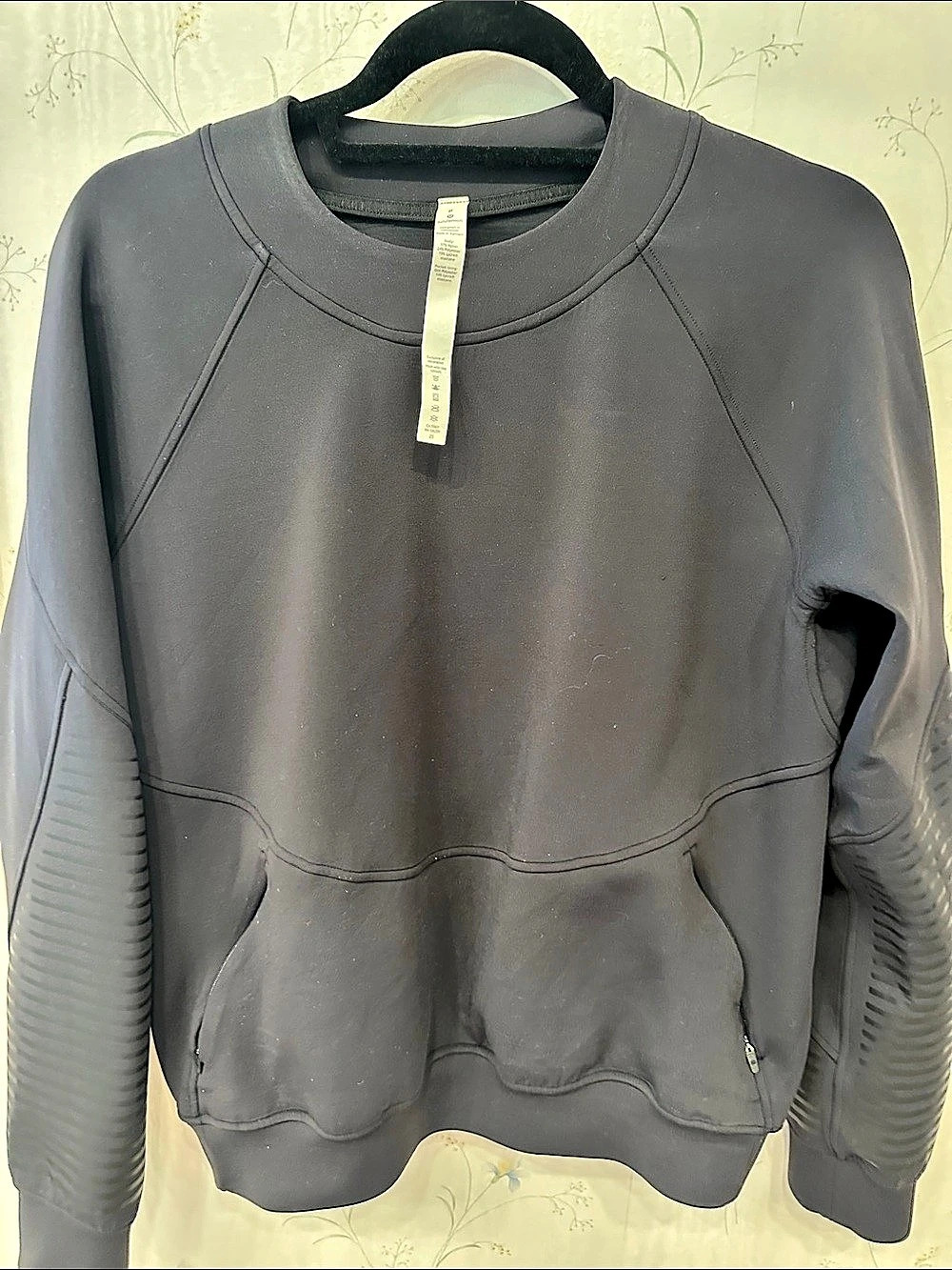 lululemon AirWrap Crew Pullover Sweatshirt Black Size 8